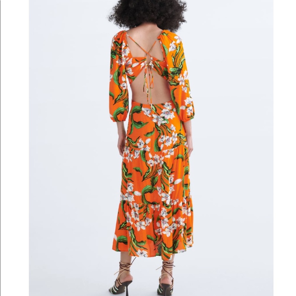ZARA CUT OUT PRINTED DRESS - Picture 8 of 9